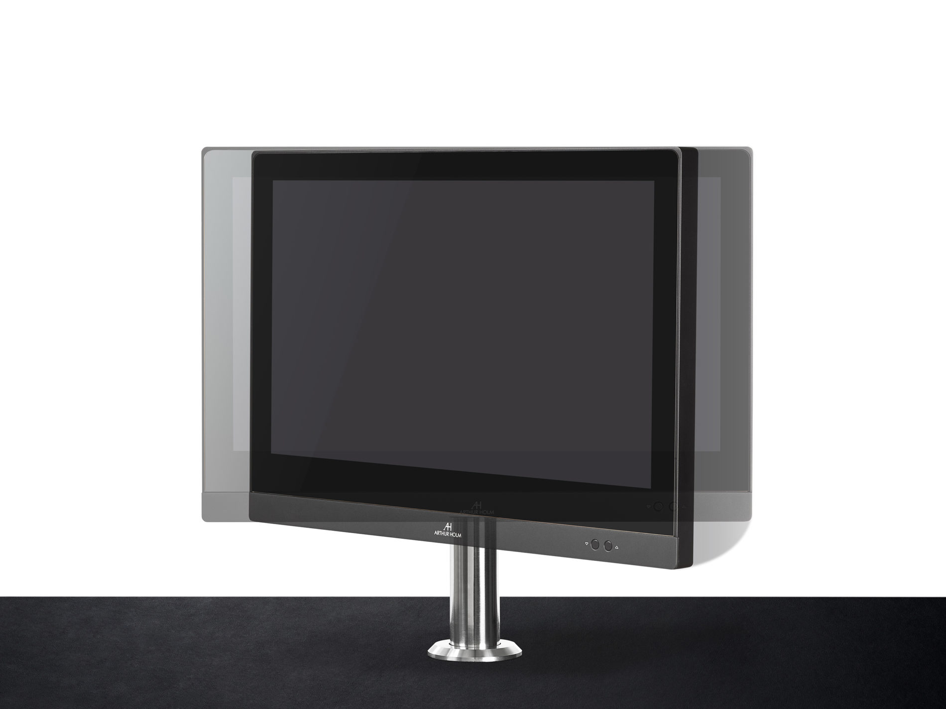 manual and motorized monitor for information desks in receptions