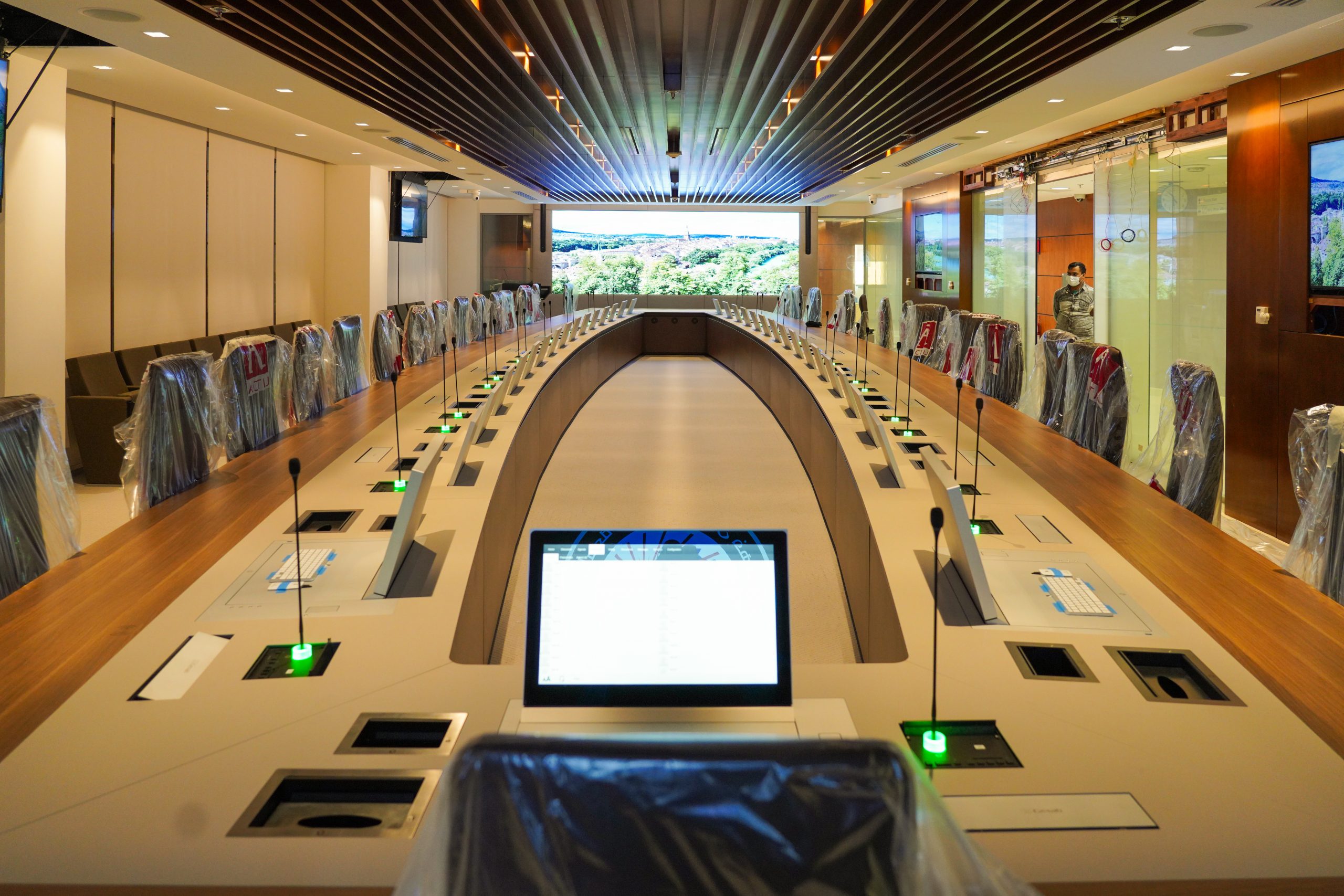 The conference room at Prince Mohammad Bin Fahd University in Al Khobar