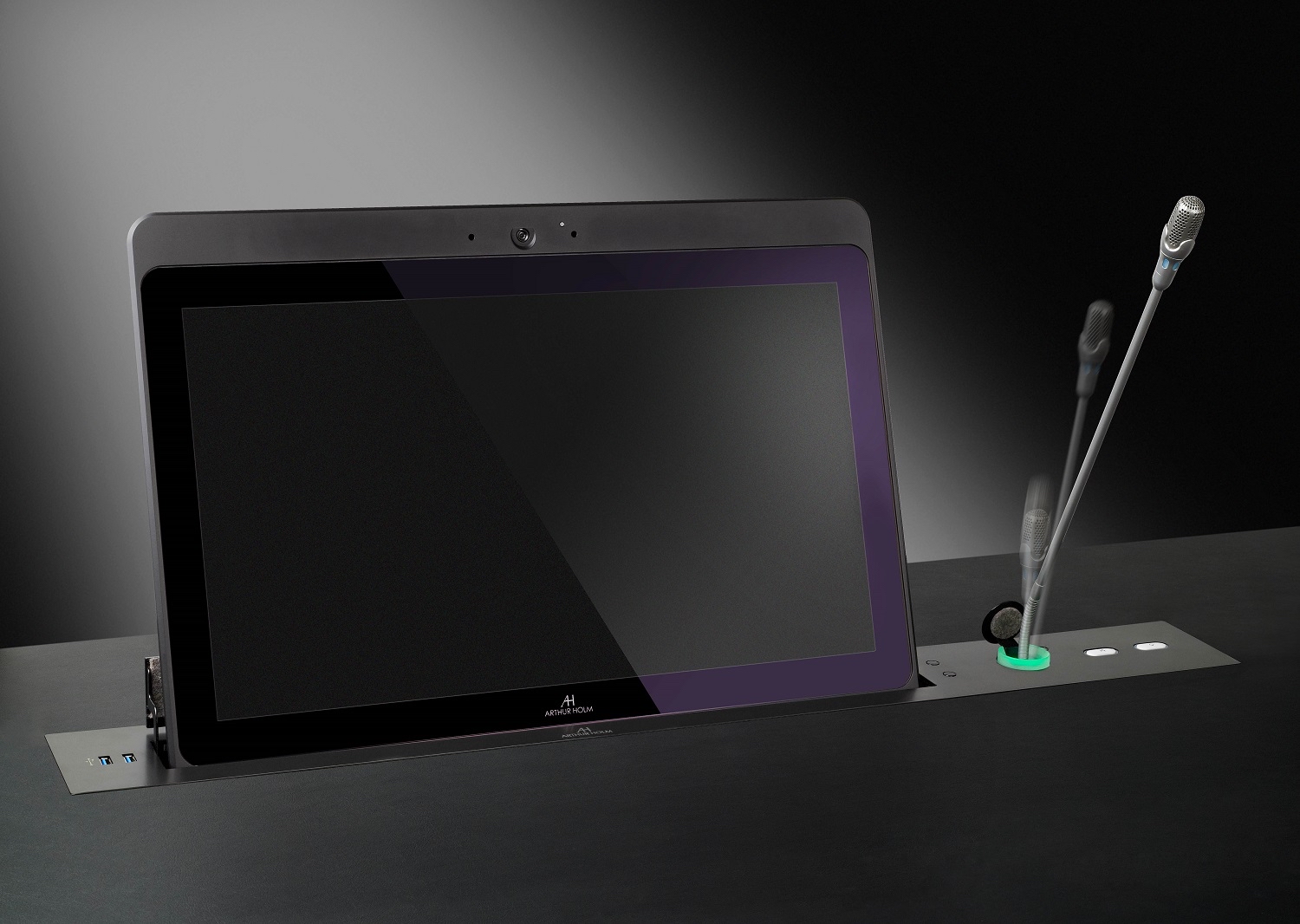 DynamicX2Talk - Monitor with Mic Lift & LED Ring | Arthur Holm