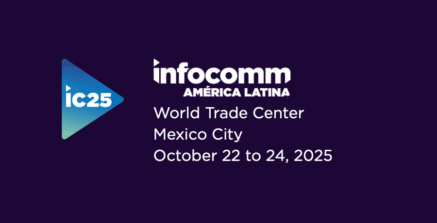 Arthur Holm booth showcasing AV innovations like DynamicTalk and DB3 at InfoComm América Latina 2025.